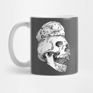 Skull and cat Mug